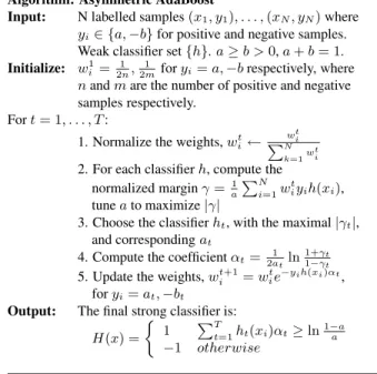 Figure 1. Asymmetric AdaBoost Algorithm.
