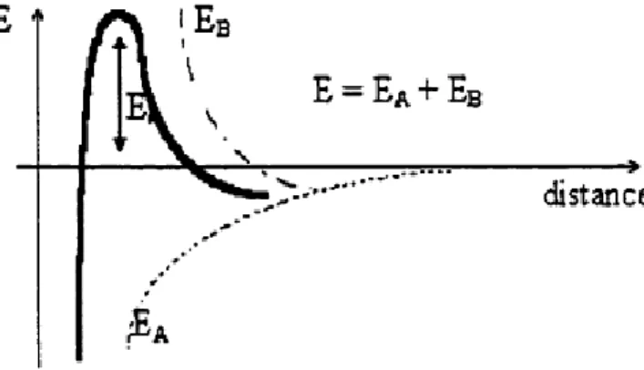 Figure IV.2 : Représentation schématique du profil d’interaction de type DLVO. 