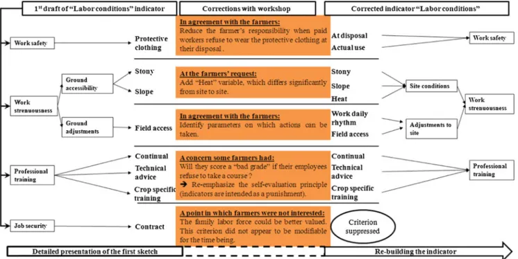 Figure 5 shows how the initial structure of LC indicator changed following agreements reached during this workshop.
