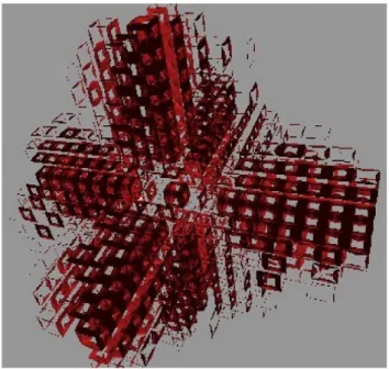 Figure 10. PIN distribution for a three dimensional sink-driven system. The display of cells has been repressed for the sake of clarity.