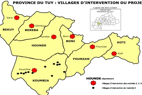 Figure 1 : Carte de la province du Tuy 