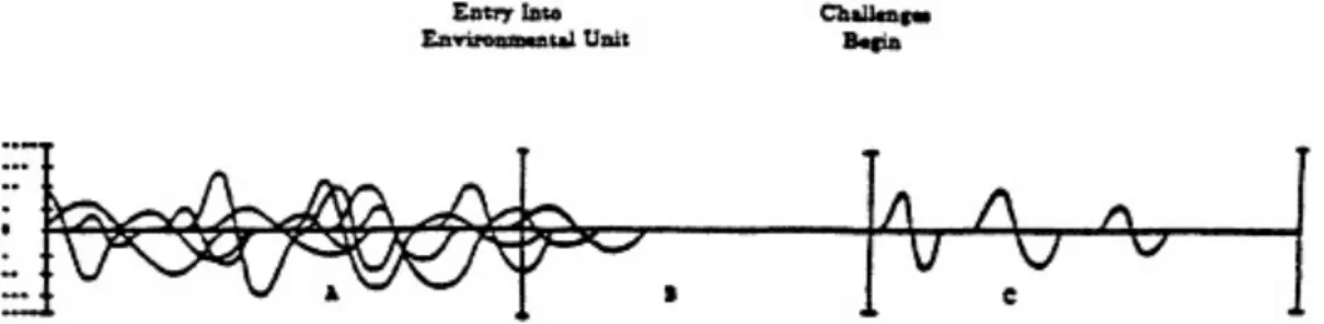 Figure  4  Graphical  representation of an  individuals symptoms  before and  after entering  an environmental  unit