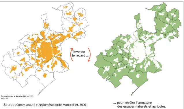 Figure 16 : Le SCoT de Montpellier « Inverser le regard pour révéler l’armature des espaces naturels et  agricoles » 