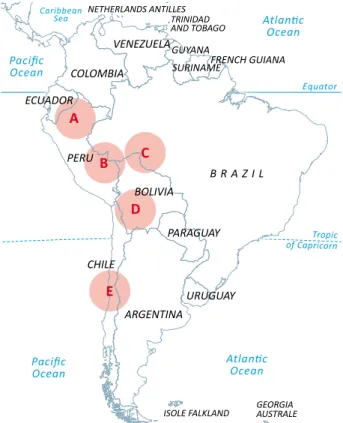 Figure 1: Distribution of quinoa ecotypes in subcentres of  diversity: A. Inter-Andean valleys, B