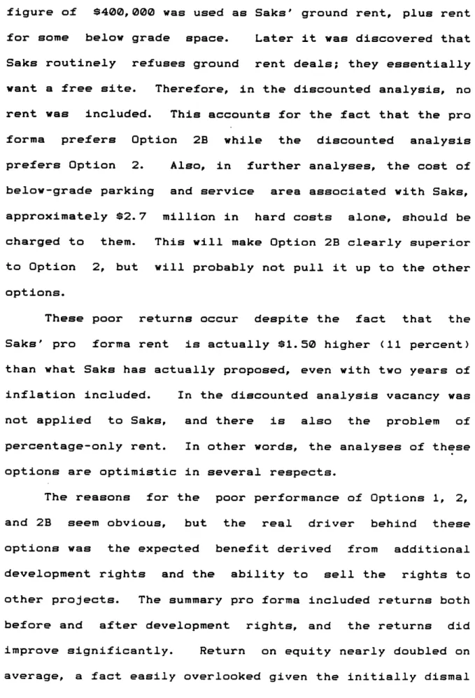 figure of  $400,000  was  used  as  Saks'  ground  rent,  plus  rent for  some  below  grade  space