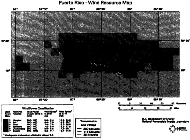 Figure  4.2:  Wind Resource  Map for Puerto  Rico. 4