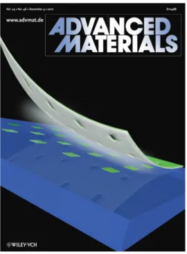 Figure 3-2: Inside cover of December 2012 issue of Advanced Materials featuring sublimation lithography[7]
