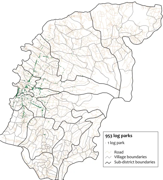 Figure 7. Location of log parks