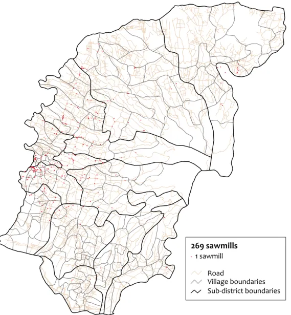 Figure 8. Location of sawmills