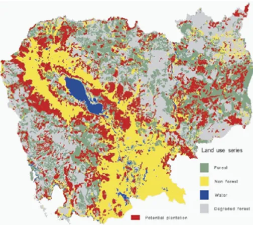 Figure 7: Intermediate theoretical potential A for pulp wood plantations