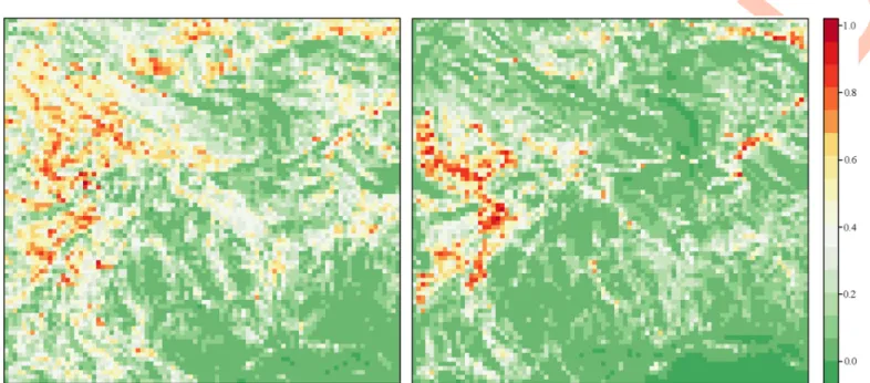 Fig 6. Suitable tsetse habitats predicted by the Maxent model in the Masoka area. G. m