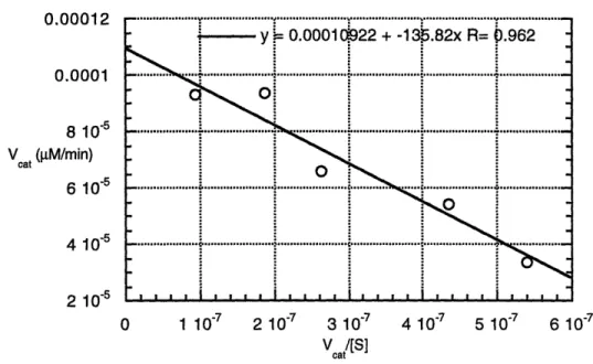 Figure 3.1  Woolf-Hofstee  Plots  of  14-10  for Phenol  and Amide  87