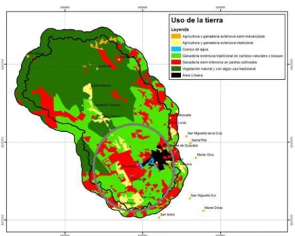 Ilustración 8: Mapa de usos del suelo de la cuenca Zapocó. 