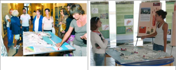 Fig. 4: Use of the 3D scale-model in the open-house exhibition for the SCOT diagnosis 