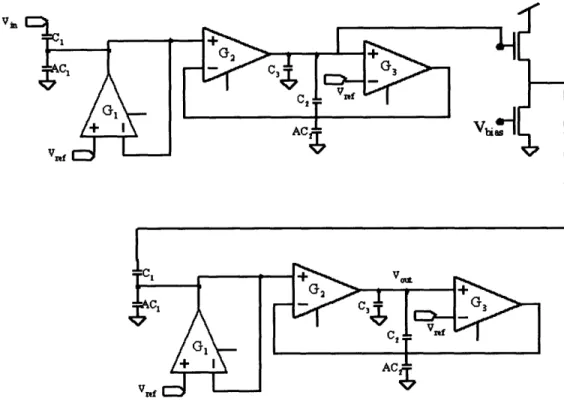 Figure 2.15: Two  Capacitive-Attenuation  Filters  With An  Intermediate Source  Follower  Buffer