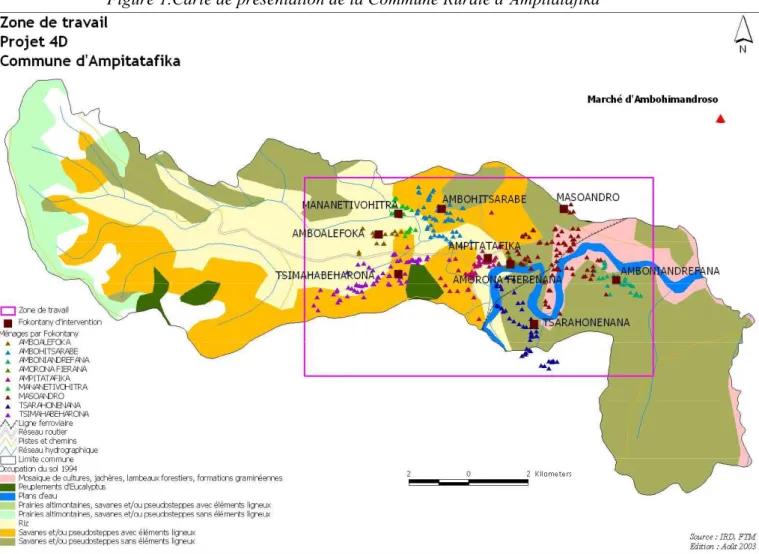 Figure 1.Carte de présentation de la Commune Rurale d’Ampitatafika 