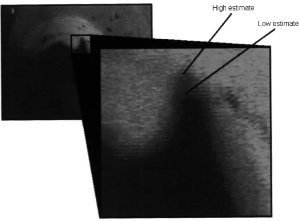 Figure  3.6: When  zoomed  in on  this SEM image  of a  0.015"  diameter tool, it is possible  to see  the  amount  of pixelation  that makes  it difficult  to select  the "true" tool edge;  thus,