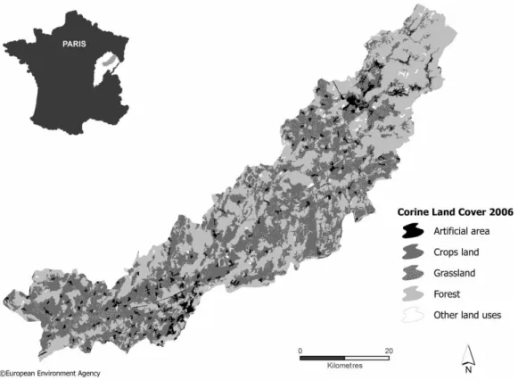 Figure 3    Ognon land use according to Corine Land Cover 2006. 