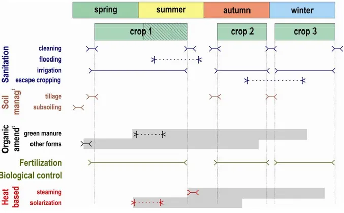 Fig. 2. Schematic representation of the time sequence of a simple cropping system and 1167 