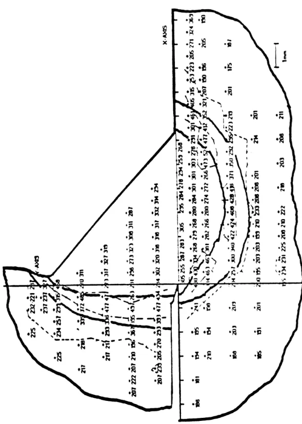 Figure 8:  Hardness  distribution in  a fillet  weld  (Masubuchi,  McClintock,  Liang,  1996)