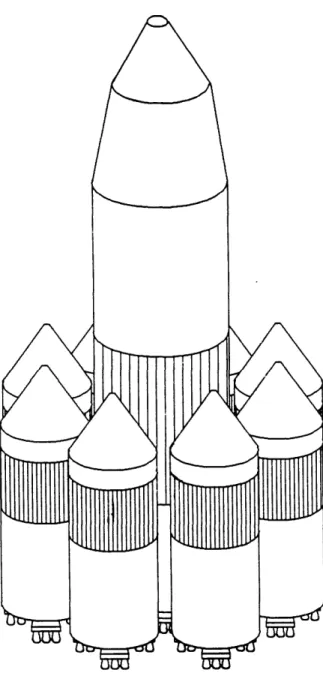 Figure 2.9: An  external  view  of the  launch  vehicle  as  a  whole.