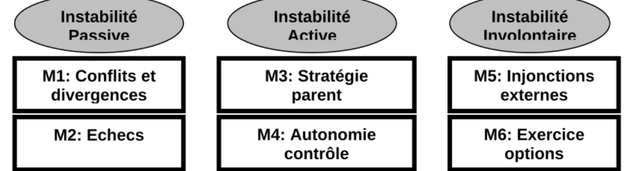 Figure 2. : Les principaux motifs d’instabilité des alliances stratégiques asymétriques 