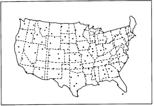 Figure 3.1  United  States  Weather Stations