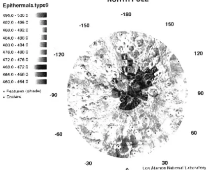 Figure  1:  Lunar  Prospector  Epithermal radar  counts  from the north-pole.