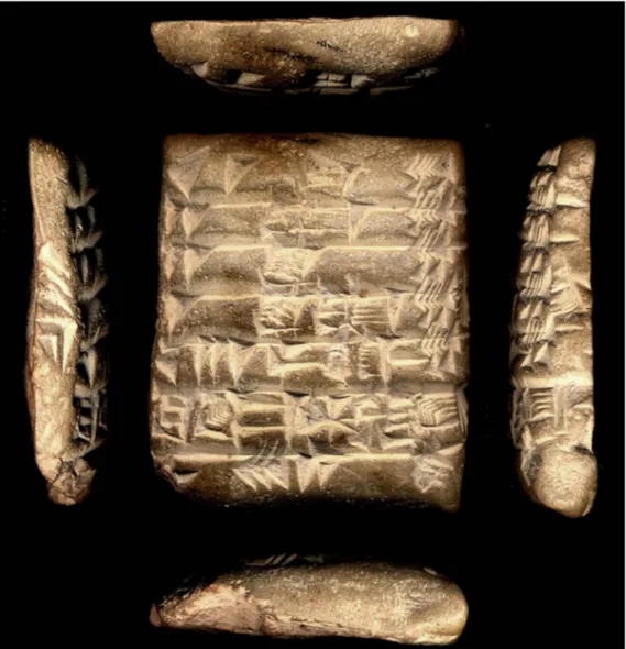 Figure 4. Tablet in Sumerian (Ur III) that mentions a fat-tailed sheep. Anonymous collection (CDLI P313095;