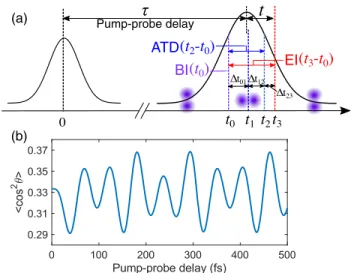 FIG. 3. (a) Sketch of the intensity envelopes of the pump and the probe pulses (see text for details)