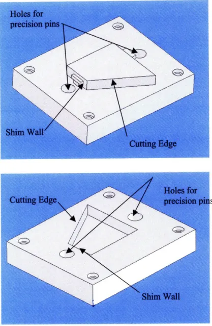 Figure 3-2:  The top  image  shows  the movable punch  on its track;  the set screws  to  keep  it in place  are  on  the back  left side  that is  not visible.