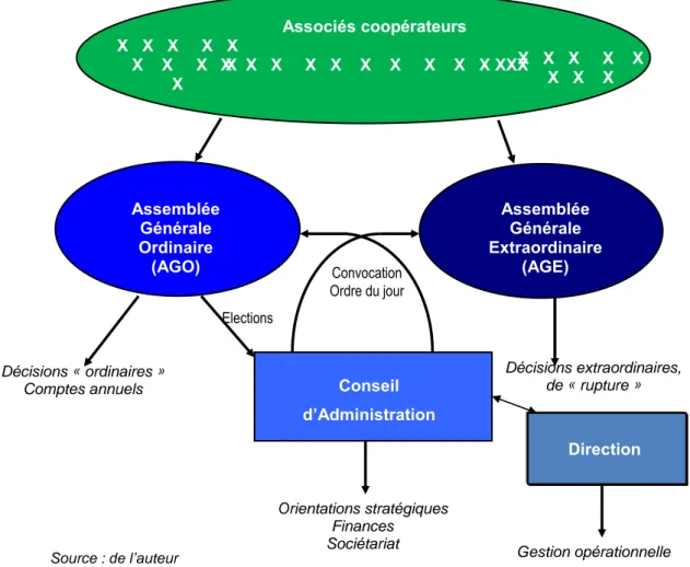 Figure 16 – Schéma général de la gouvernance coopérative interne 