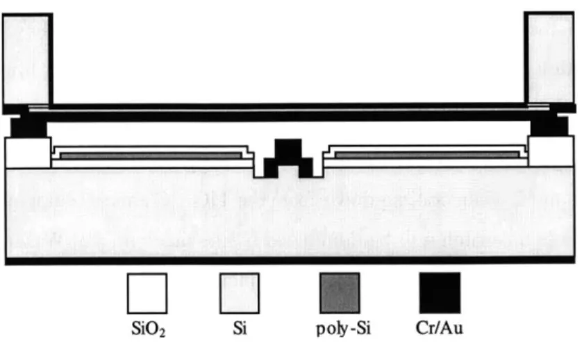 Figure 4.7 Latest MEMS  switch  design  - silicon  diaphragm