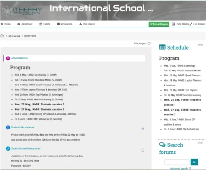 Figure 1. A view of the Moodle web page.