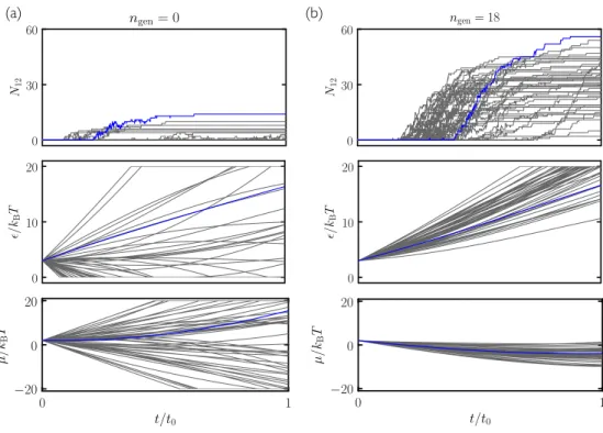 FIG. 4. (a) Generation-0 trajectories of the time network applied to the 3.12.12 disk; most networks fail to produce assembly.