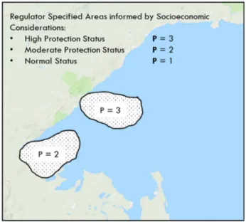 Figure 3. Examples of geographic regions defined as requiring socio-economic protection status