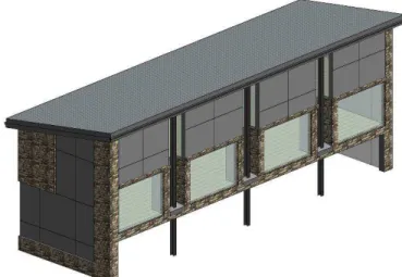 Figure 5.2: Wood building with vertical stiffness irregularity due to large openings at the  ground storey 