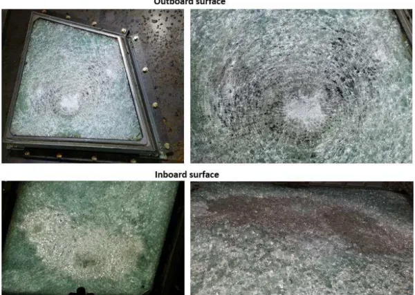 Figure 17: Post-test pictures of the windshield (Test #2) 