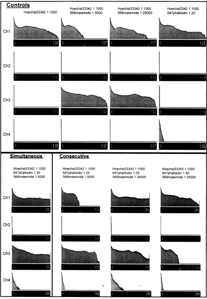 Figure  7  Histograms  of each  image  showing  the  intensity  value  of every  pixel