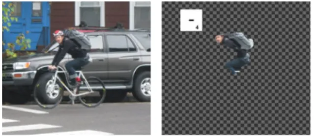 Figure 1. What’s moving ? Given an image with motion blur, we seek to infer the blur kernel and the region it affects