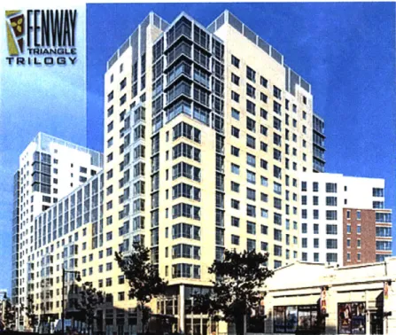 Figure 6:  Trilogy view  looking east on Brookline Avenue