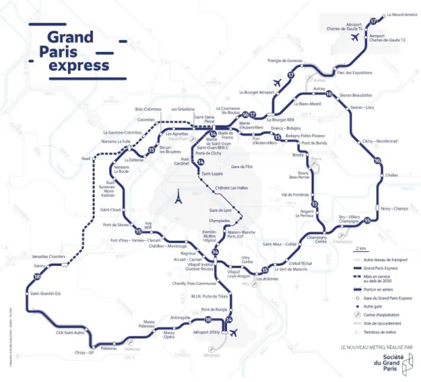 Figure 11: The Grand Paris Express network (source: Société du Grand Paris) 