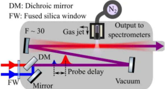 FIG. 1. Experimental setup. A beam splitter separates the probe pulse from the pump pulse before the vacuum chamber