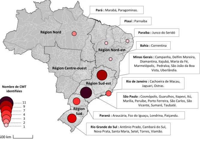 Figure 1. Conférences municipales de Tourisme recensées sur Internet en juillet 2017 