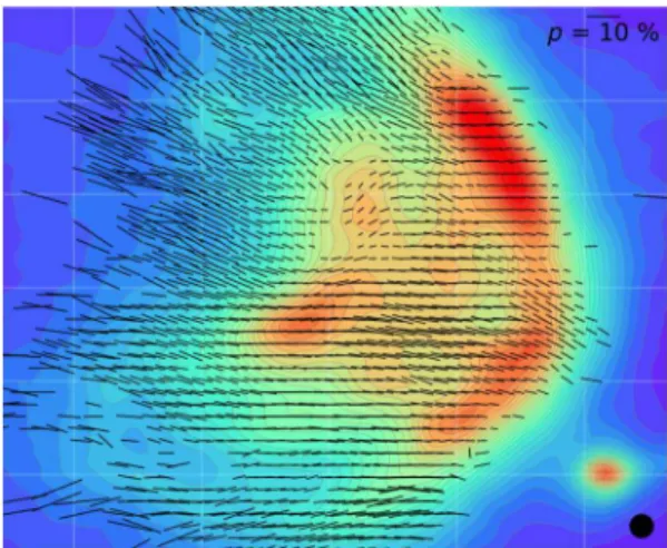 Fig. 4 The 89 μm image (intensity represented by color) with polari- polari-zation measurements at the same wavelength (black lines), taken using HAWC+ on SOFIA, of ρ-ophiucus (courtesy of Fabio Santos, Northwestern University, Illinois)