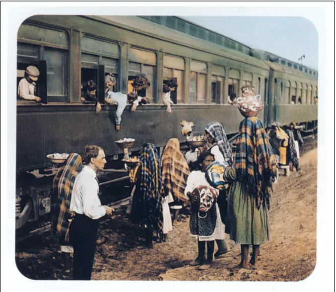 Figure 11.  Santa Fe Railway train stopped at Isleta Pueblo. 190