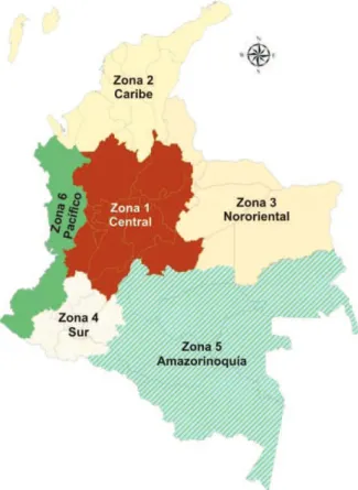 Figure 6 : Carte des zones macro-régionales du PND 2010-2014 (DNP, 2010)                                                               