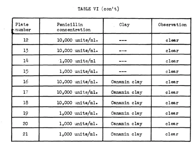 TABLE  VI  (con't)