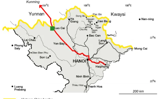 Figure 2 Location Map: Northern Vietnam. Lao Cai as a port of entry  to China.  