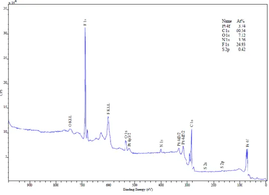 Figure S2 XPS survey spectra of the tested GDE assembly with melt blown membrane sample